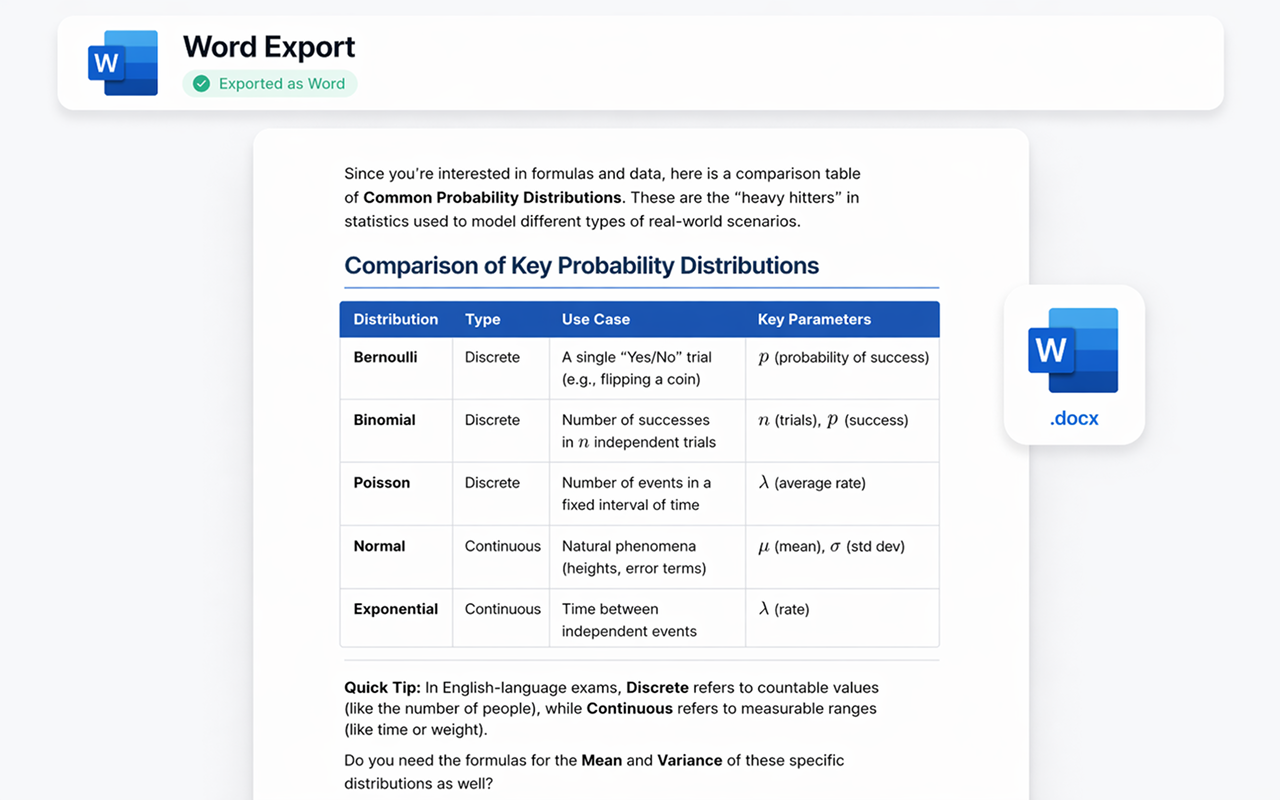 Export AI Studio prompt thread as Word document