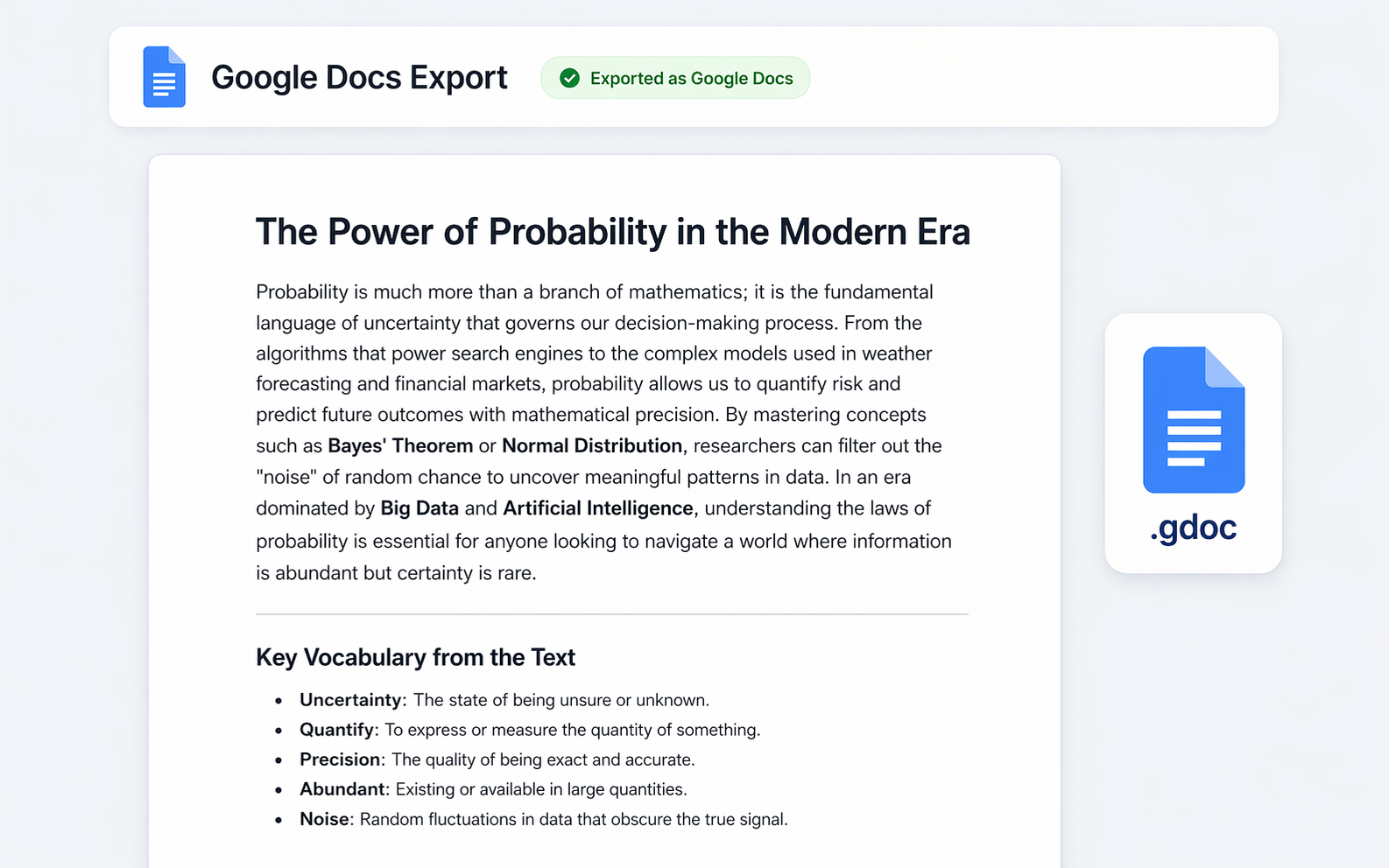 Export Perplexity thread to Google Docs